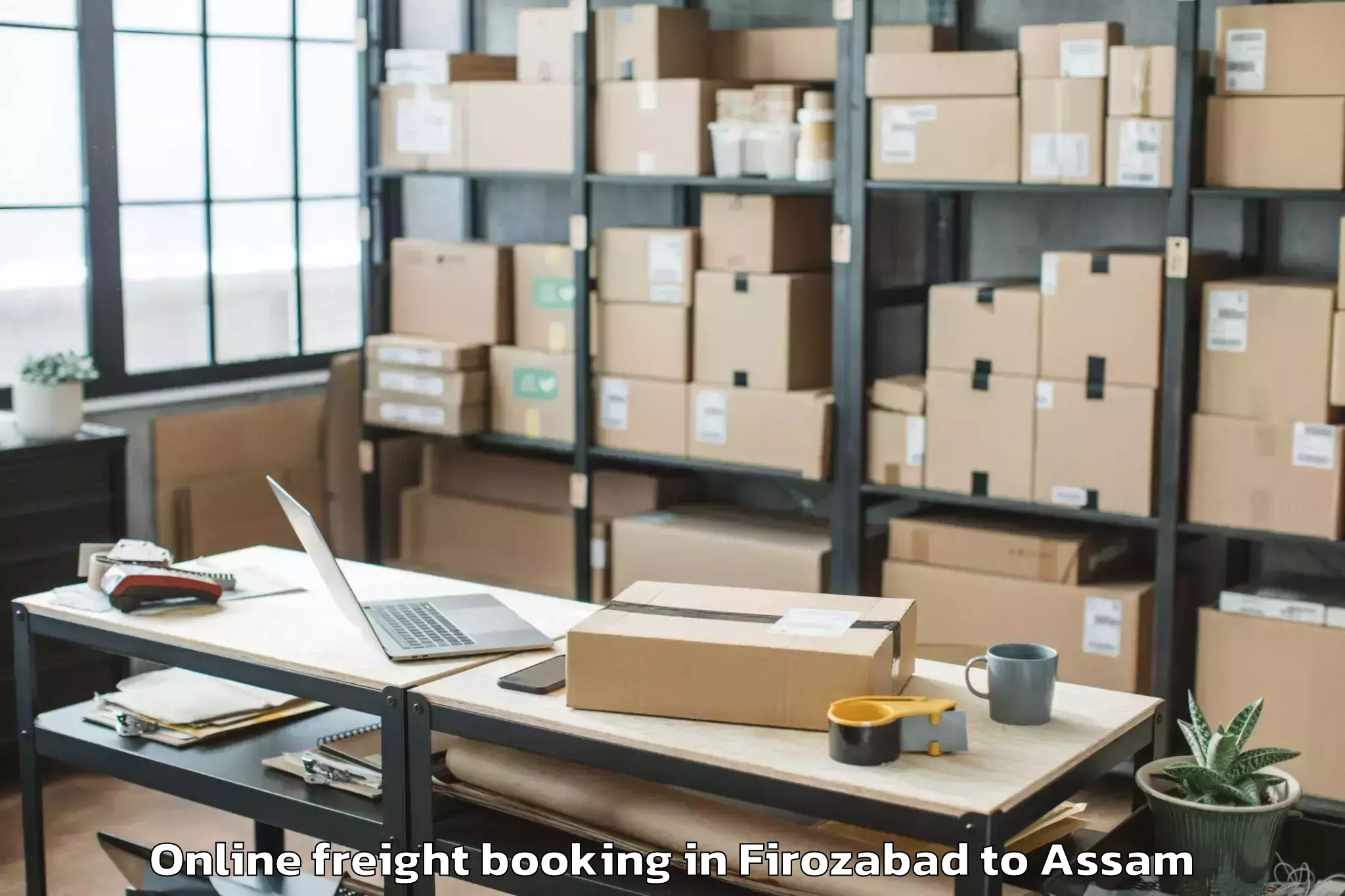 Affordable Firozabad to Dhakuakhana Online Freight Booking